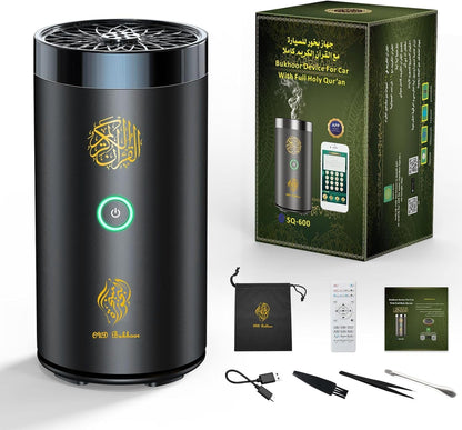 Brûleur d’Encens Électrique 2 en 1 avec Haut-Parleur Coranique, Télécommande, Brûleur de Bakhoor, Diffuseur d’Arômes pour Voiture, Bureau, Maison, Chambre, Salon, Bureau d’Étude, Spa-0