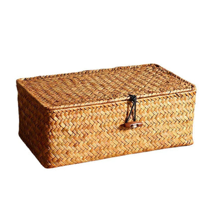 Panier de rangement tissé style bohème pour décoration et organisation maison