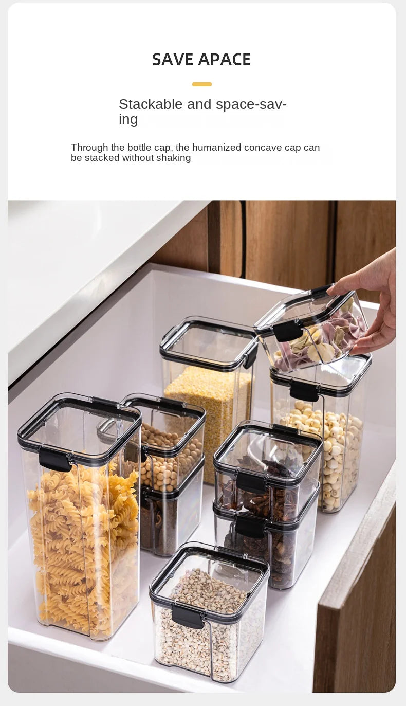 Bocaux de rangement hermétiques pour épices — Ensemble plastique étanche