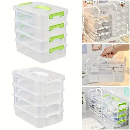 Boîte de rangement transparente empilable avec tiroir, résistante à l'humidité