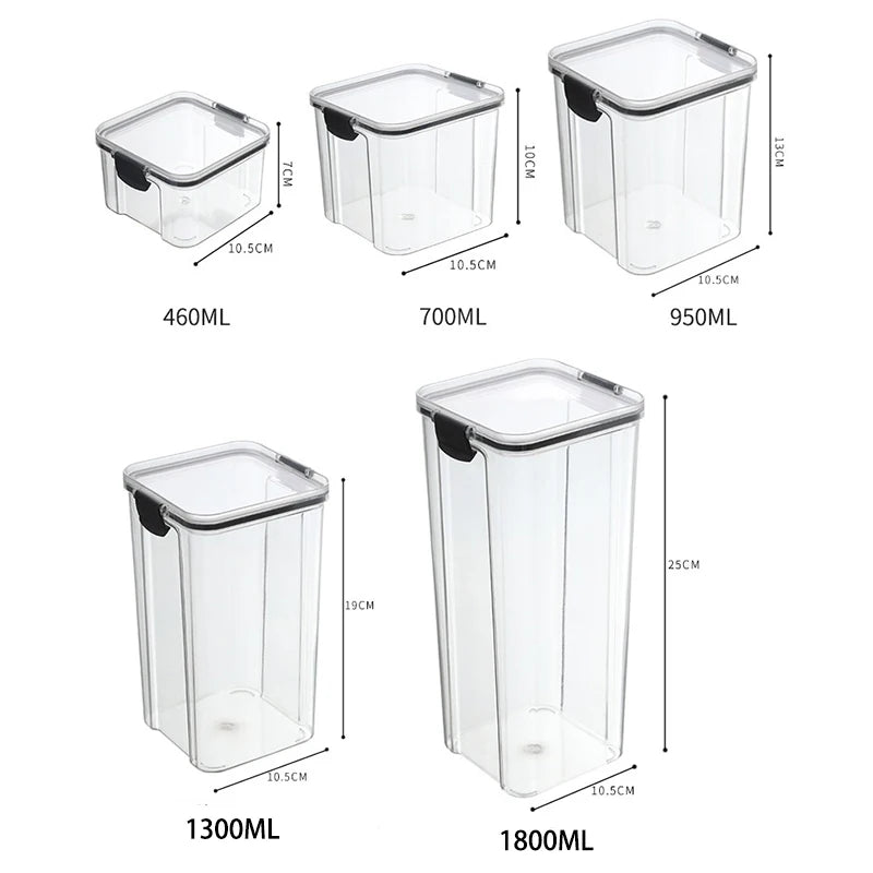 Bocaux de rangement hermétiques pour épices — Ensemble plastique étanche