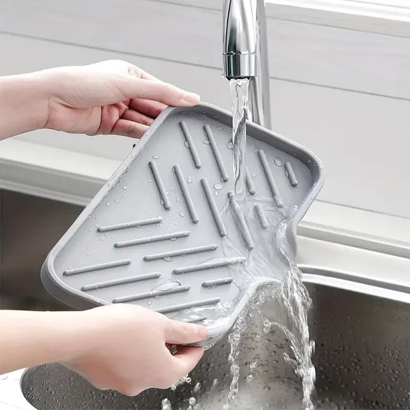 Organisateur d'évier en silicone pour savon, éponge et brosse de cuisine