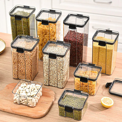 Bocaux de rangement hermétiques en plastique pour épices, empilables et étanches