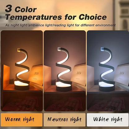 Lampe de table spirale au design moderne pour salon et chambre