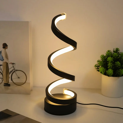 Lampe de table spirale au design moderne pour salon et chambre