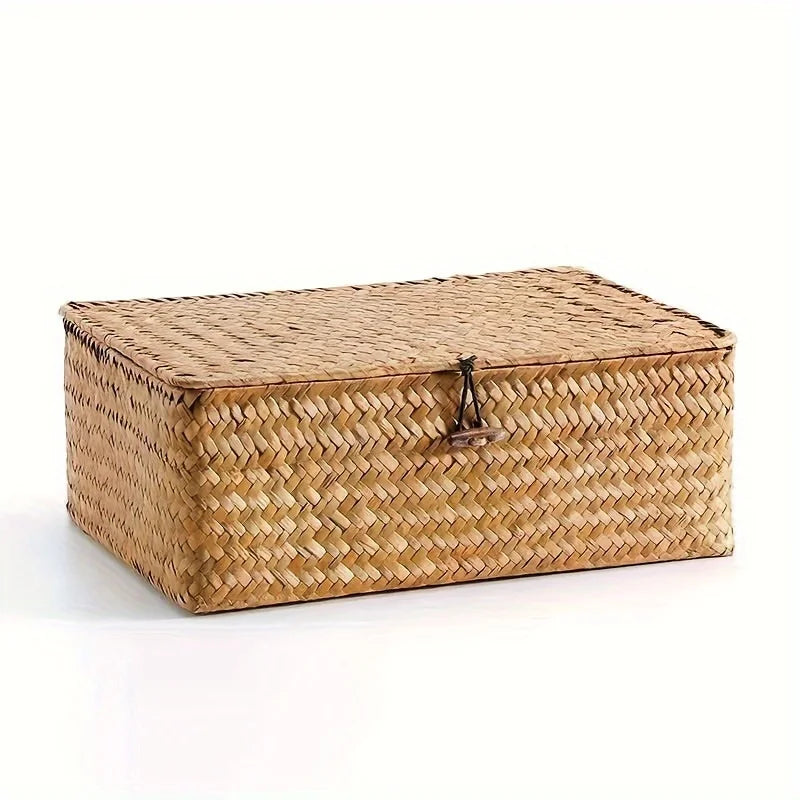 Panier de rangement tissé style bohème pour décoration et organisation maison