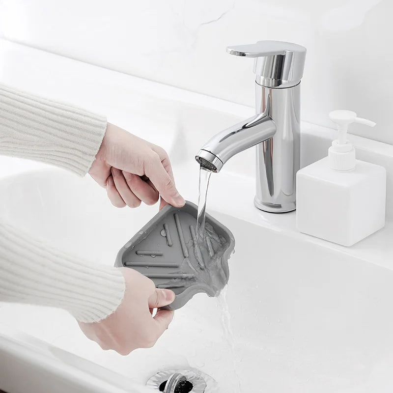 Organisateur d'évier en silicone — Support savon, éponge et brosse de cuisine
