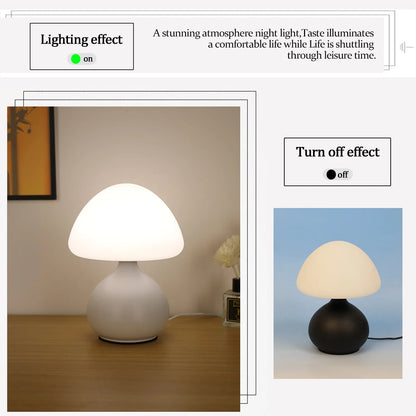 Lampe de table champignon à 3 couleurs avec gradation pour chambre et salon