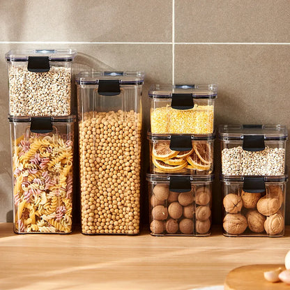 Bocaux de rangement hermétiques en plastique pour épices, empilables