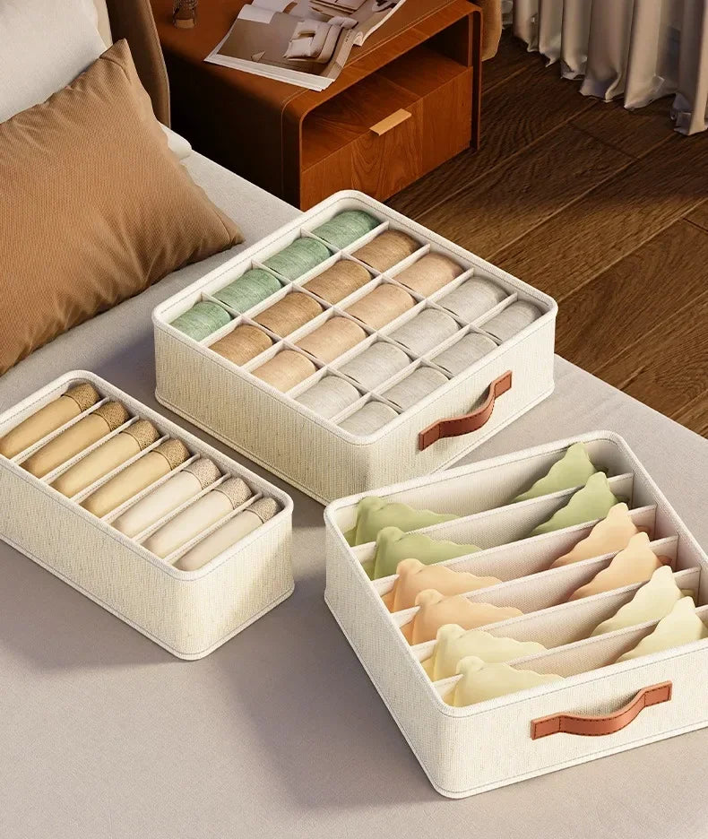 Organisateurs de tiroirs en tissu pliables pour sous-vêtements, chaussettes et soutiens-gorge