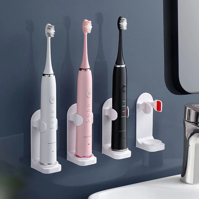 Support mural pour brosse à dents électrique avec base en silicone antidérapante