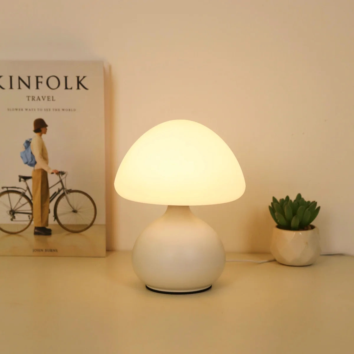Lampe de table champignon à 3 couleurs avec gradation pour chambre et salon