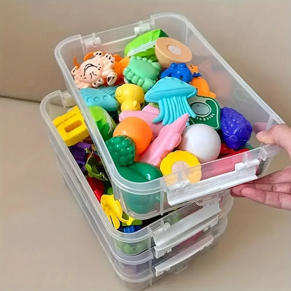 Boîte de rangement transparente empilable avec tiroir, résistante à l'humidité