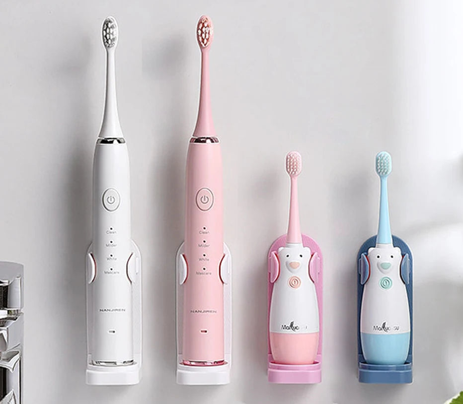 Support porte-brosse à dents électrique réglable avec base en silicone antidérapante