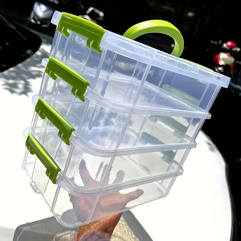 Boîte de rangement transparente empilable avec tiroir, résistante à l'humidité