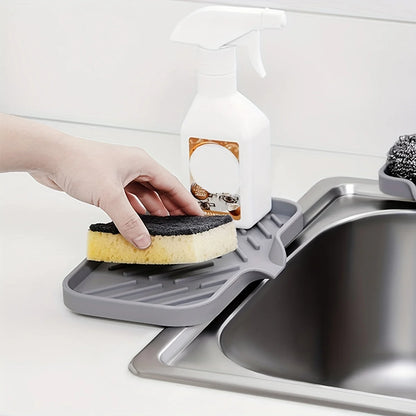 Organisateur d'évier en silicone pour savon, éponge et brosse de cuisine