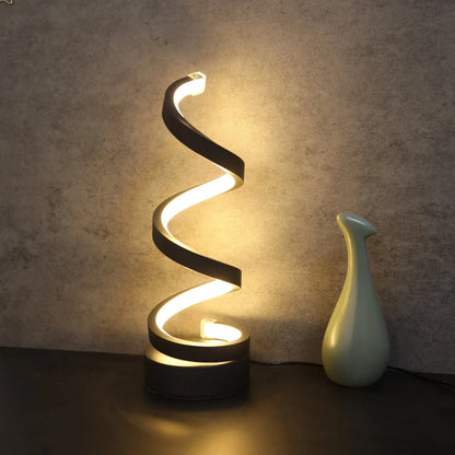 Lampe de table spirale au design moderne pour salon et chambre