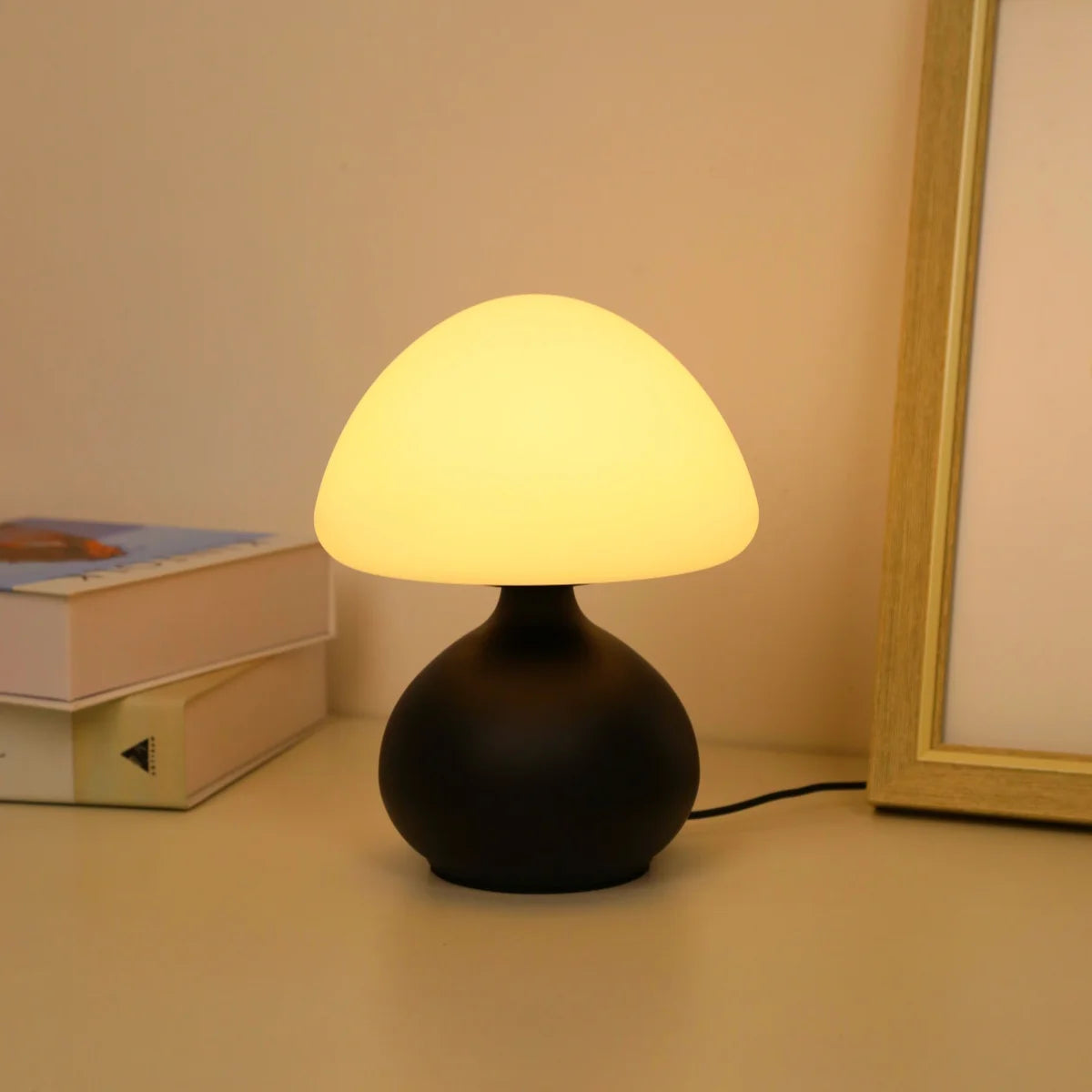 Lampe de table champignon à 3 couleurs avec gradation pour chambre et salon