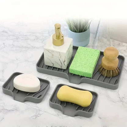 Organisateur d'évier en silicone pour savon, éponge et brosse de cuisine