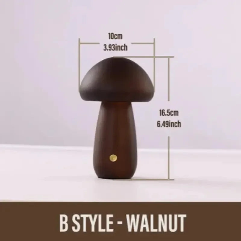 Lampe de chevet champignon tactile rechargeable — Veilleuse portable à intensité variable