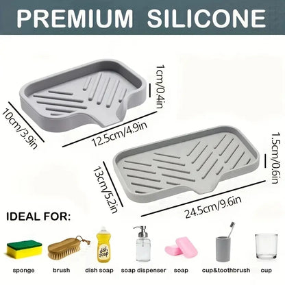 Organisateur d'évier en silicone — Support savon, éponge et brosse de cuisine