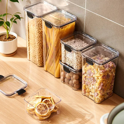 Bocaux de rangement hermétiques en plastique pour épices, empilables et étanches