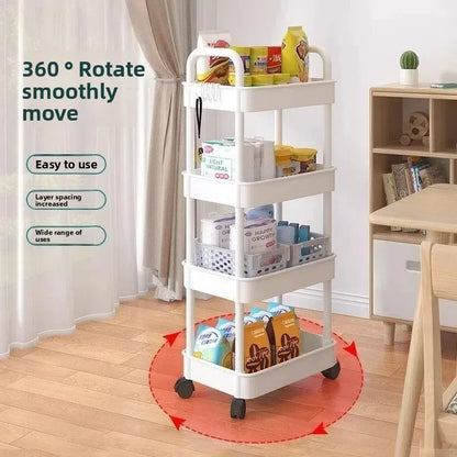 Étagère de cuisine mobile à 5 niveaux sur roulettes pour fruits, légumes et collations