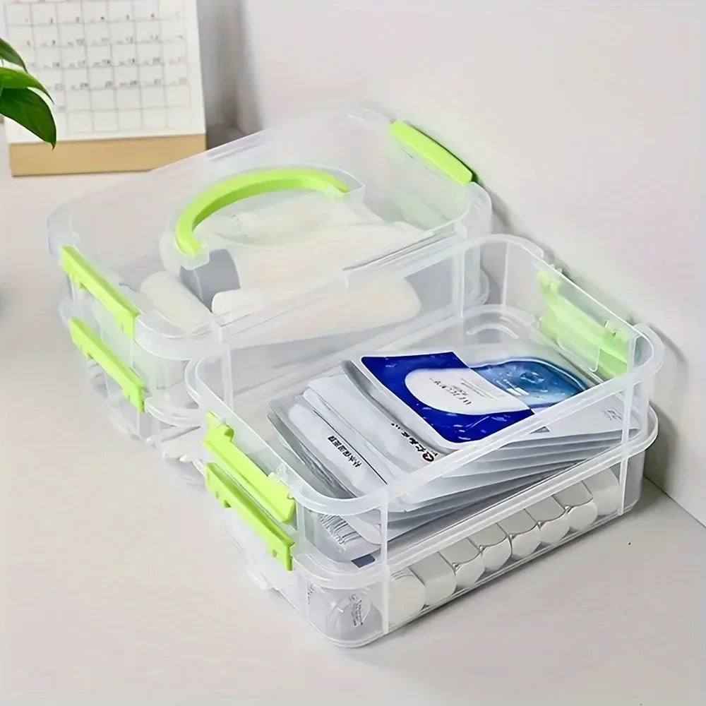 Boîte de rangement transparente empilable avec tiroir, résistante à l'humidité