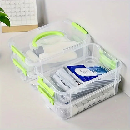 Boîte de rangement transparente empilable avec tiroir, résistante à l'humidité