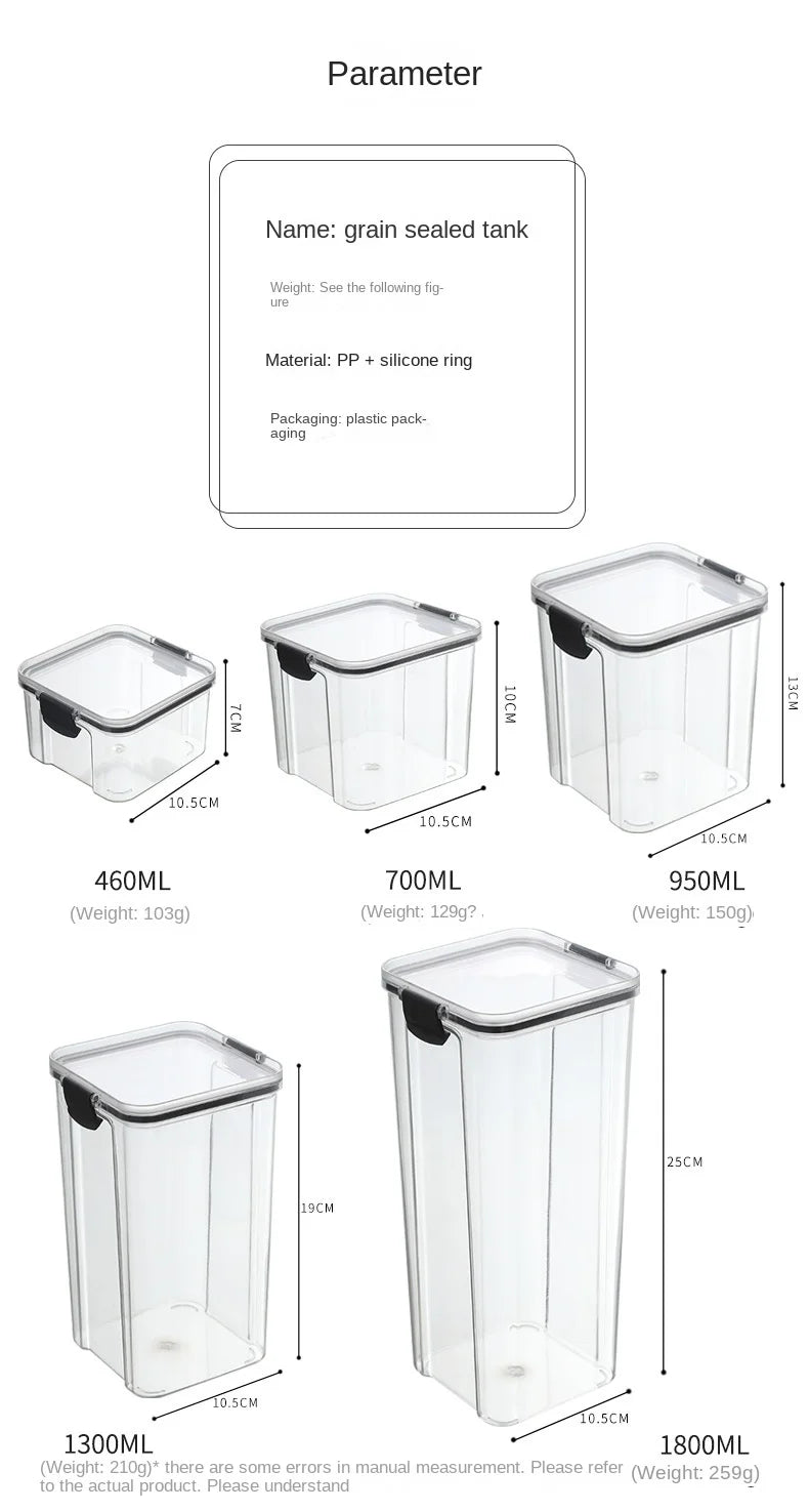 Bocaux de rangement hermétiques pour épices — Ensemble plastique étanche