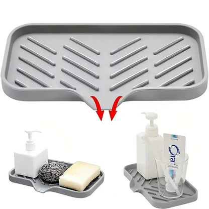 Organisateur d'évier en silicone pour savon, éponge et brosse de cuisine
