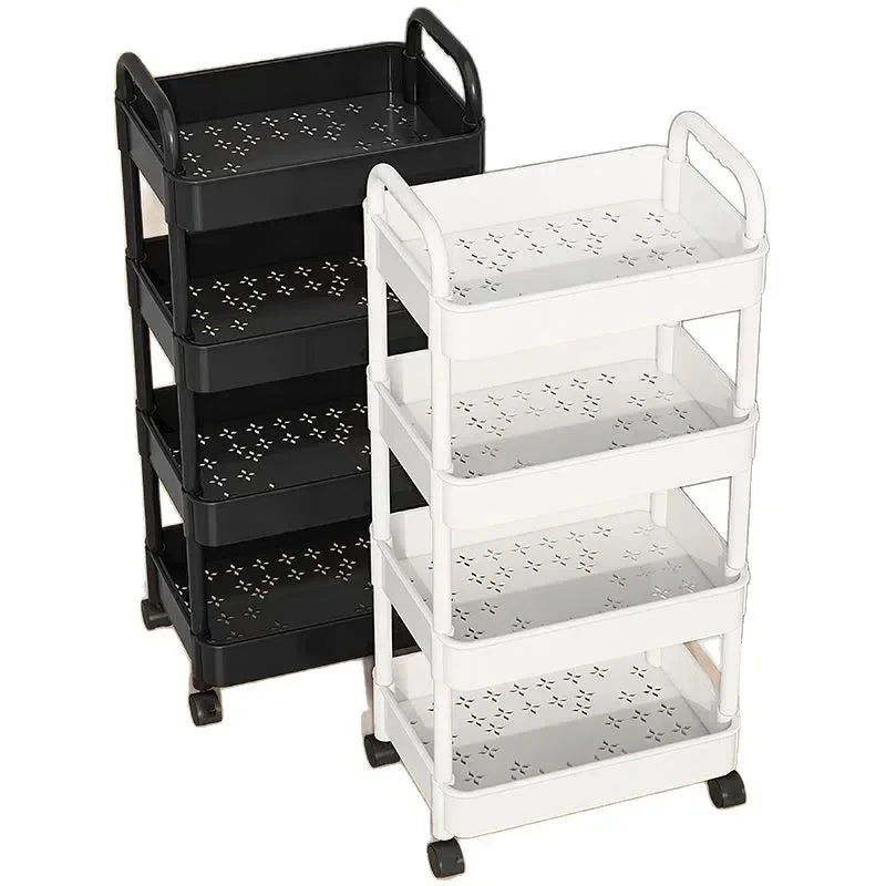 Étagère de cuisine mobile à 5 niveaux sur roulettes pour fruits, légumes et collations