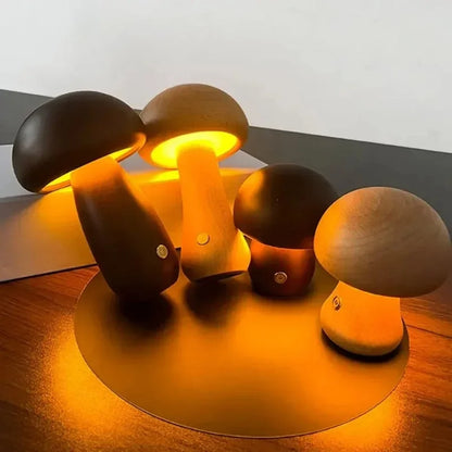 Lampe de chevet champignon tactile rechargeable, veilleuse portable sans fil