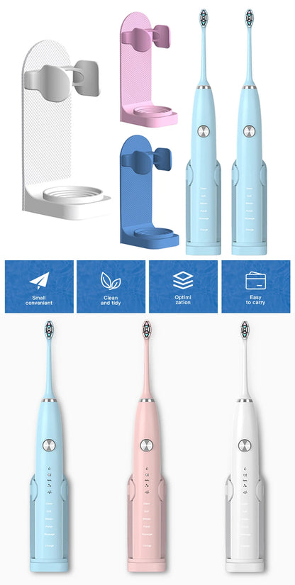 Support porte-brosse à dents électrique réglable avec base en silicone antidérapante