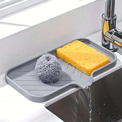 Organisateur d'évier en silicone pour savon, éponge et brosse de cuisine