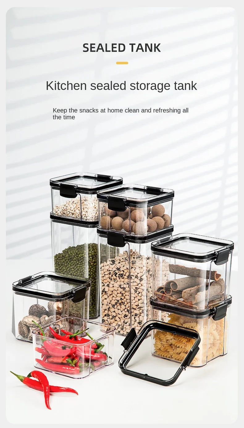 Bocaux de rangement hermétiques en plastique pour épices, empilables et étanches