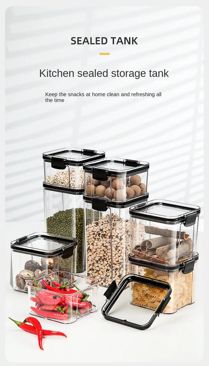 Bocaux de rangement hermétiques en plastique pour épices, empilables et étanches