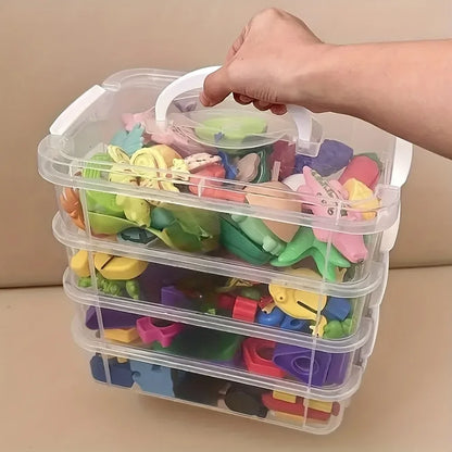 Boîte de rangement transparente empilable avec tiroir, résistante à l'humidité