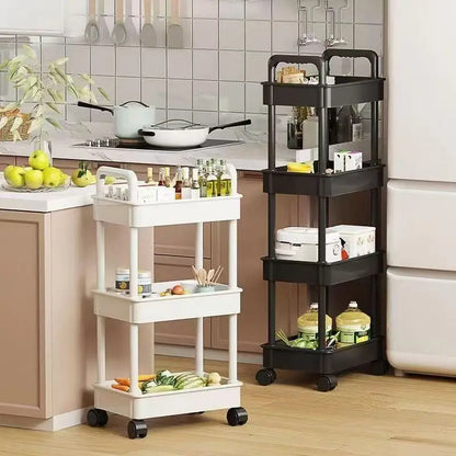 Étagère de cuisine mobile à 5 niveaux sur roulettes pour fruits, légumes et collations