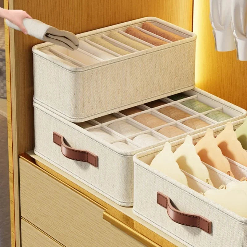 Organisateurs de tiroirs en tissu pliables pour sous-vêtements, chaussettes et soutiens-gorge