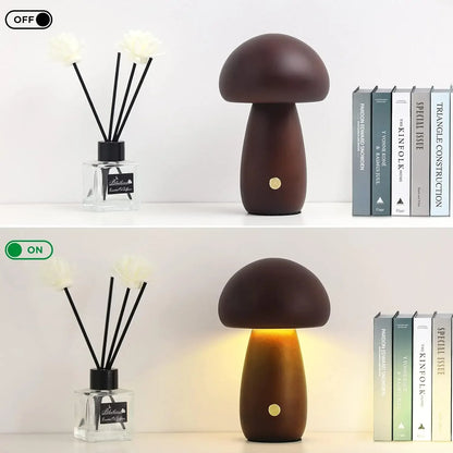 Lampe de chevet champignon tactile rechargeable, veilleuse portable sans fil