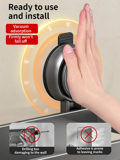 Étagère de salle de bain à ventouse sans perçage en aluminium