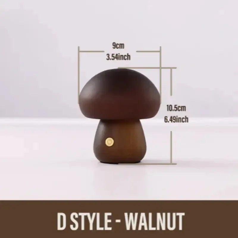 Lampe de chevet champignon tactile rechargeable — Veilleuse portable à intensité variable