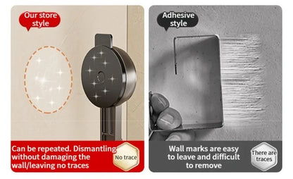 Étagère salle de bain sans perçage — Fixation ventouse, aluminium